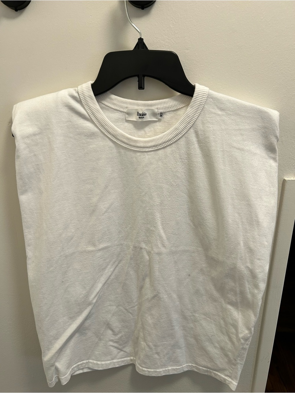 Frankie Shop White Padded-Shoulder Tank Top